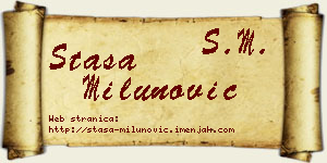 Staša Milunović vizit kartica